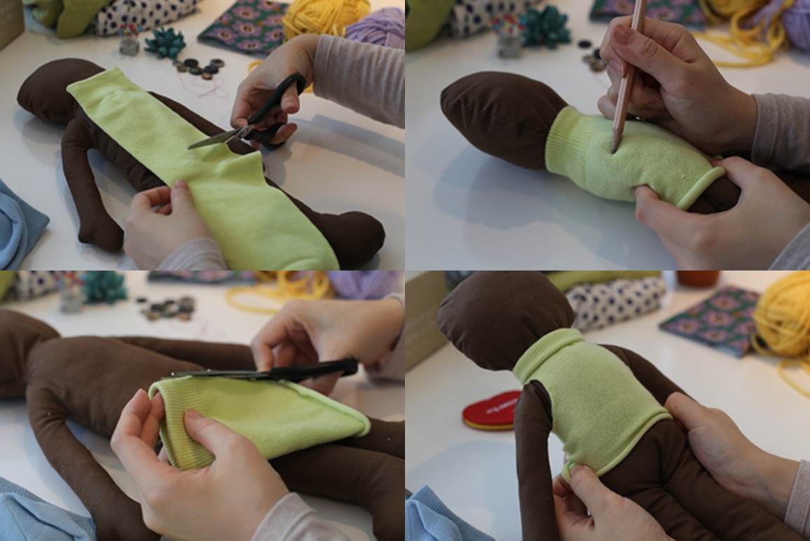 [사진] 아우인형 제작과정1: 헌 양말로 몸통 만들기