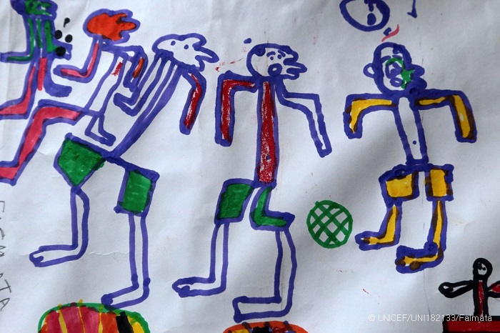 난민캠프에 머무는 10살 소년이 그린 그림